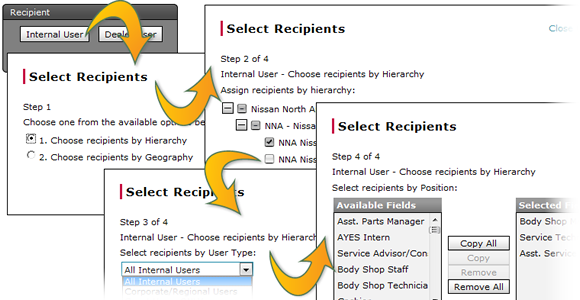 Select internal recipients by